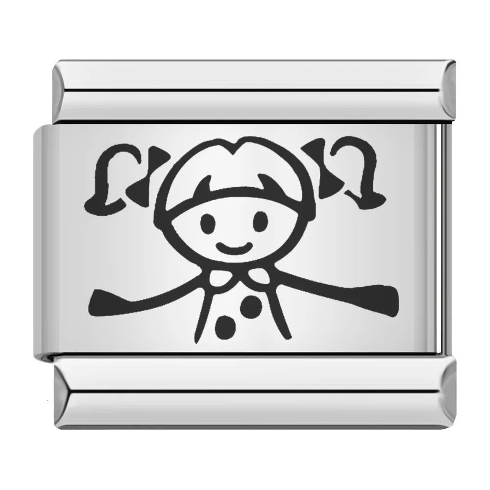 Wholesale 9mm Italian Charm Starter Bracelets DIY square Single Section Creative Stainless Steel Composable Bracelet