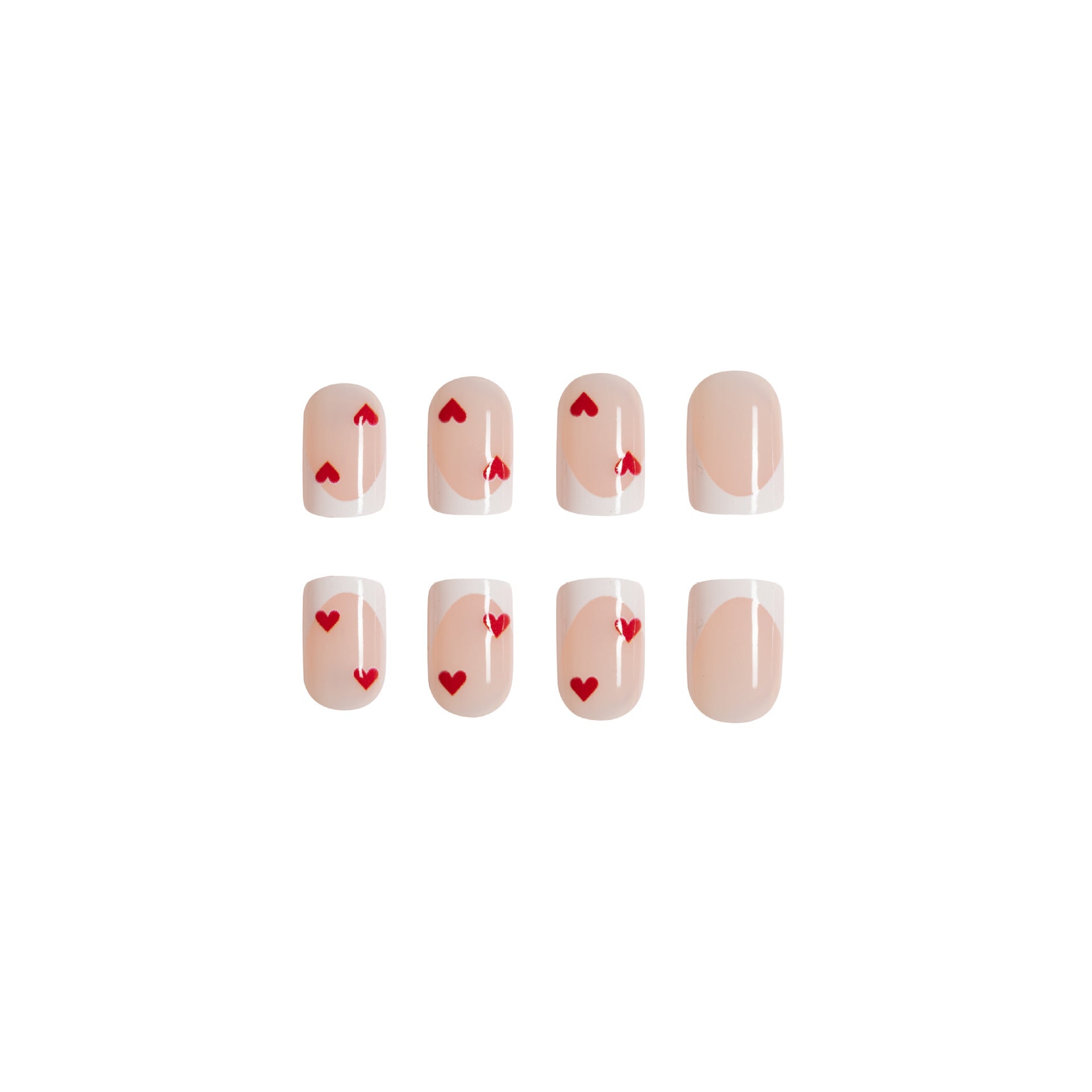 Wholesale 24 Pieces/box Valentine's Day Short Glossy Red Love Manicure Press-on Nails Kits Nail Stickers ACC-NS-GuaiXL058