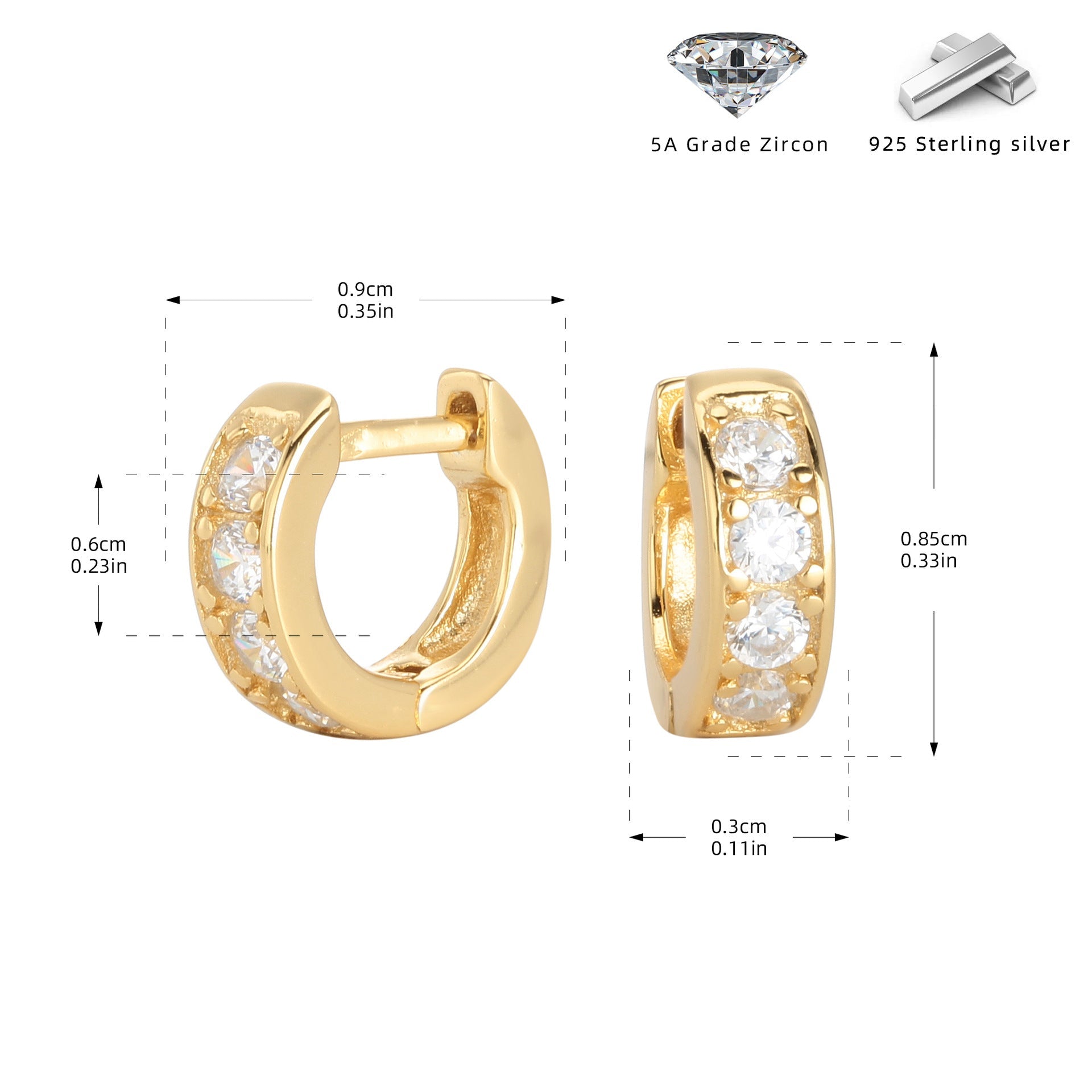 Wholesale s925 fashion simple stone earrings