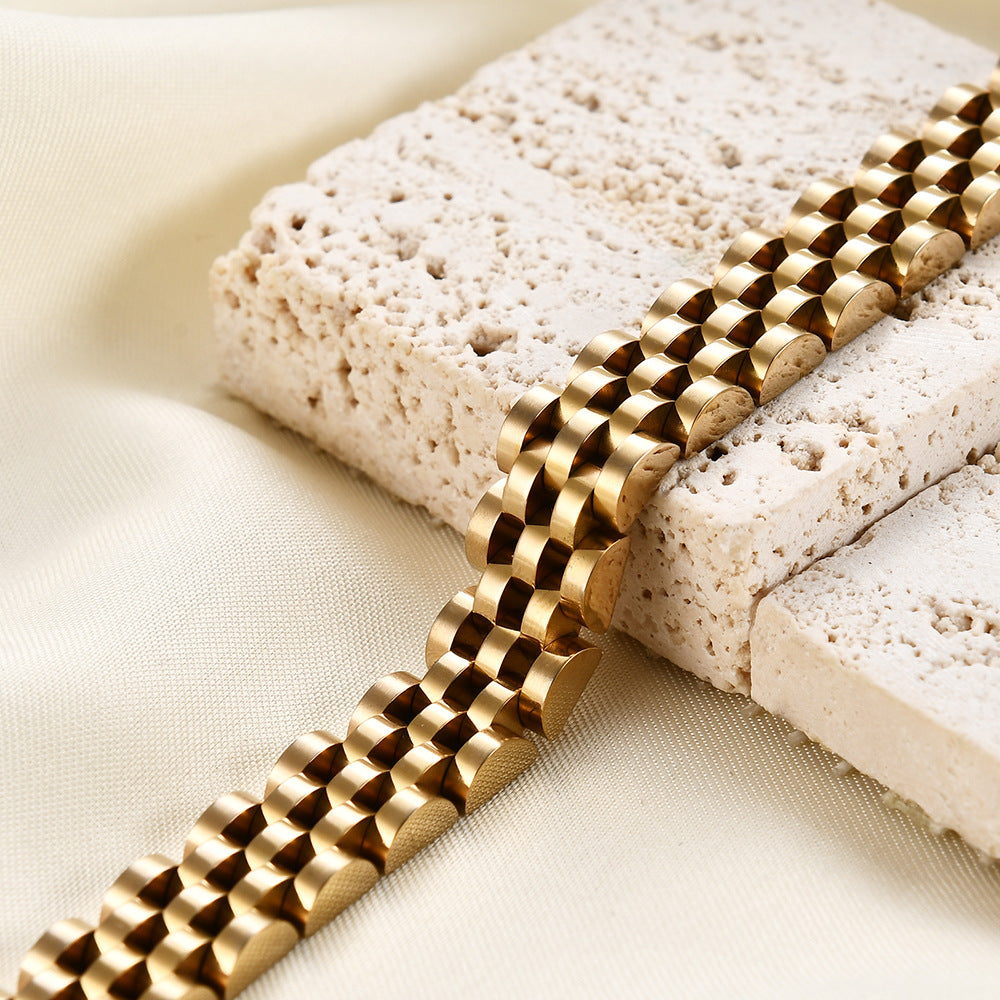 Wholesale titanium steel watch chain bracelet 10mm adjustable bracelet