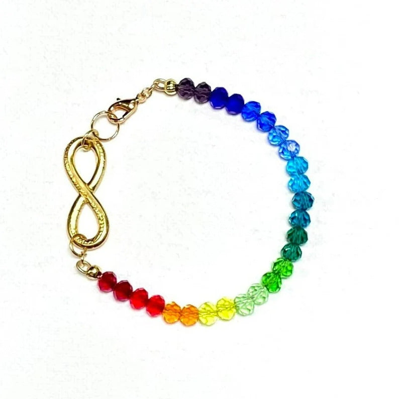 Wholesale Natural Stone Colorful Beaded Bracelet Rainbow Beads Bracelet