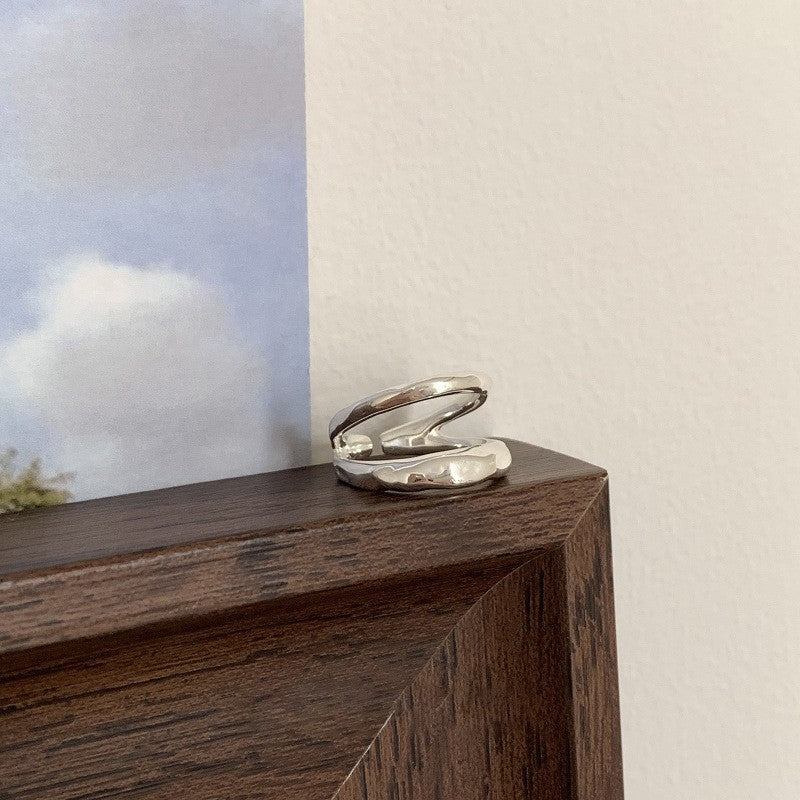 Wholesale Wave Letters 925 Sterling Silver Open Index Finger Ring ACC-RS-YaoFeng004