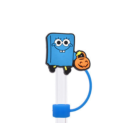 Wholesale Random 100pcs Halloween 10MM PVC Straw Tube Cap ACC-SCR-YiQu002