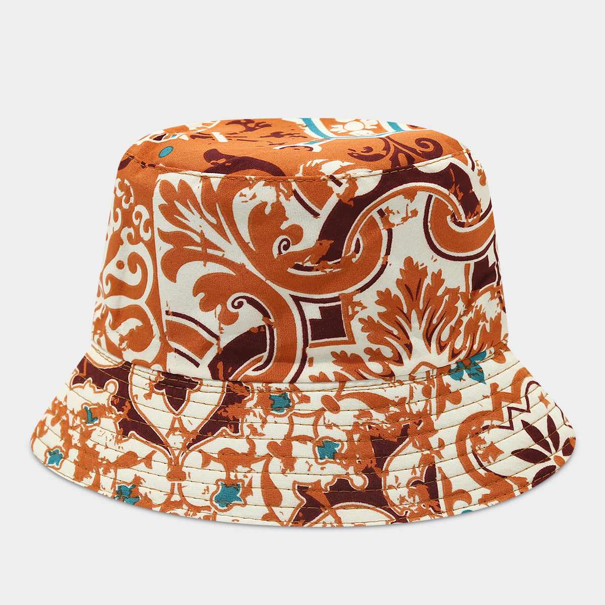 Wholesale Double-Sided Fisherman Hat  Flower Pattern Basin Hat