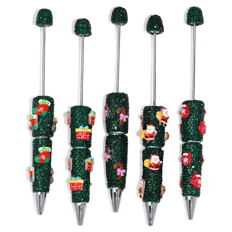 Wholesale 5PCS full diamond Christmas Beadable Pens