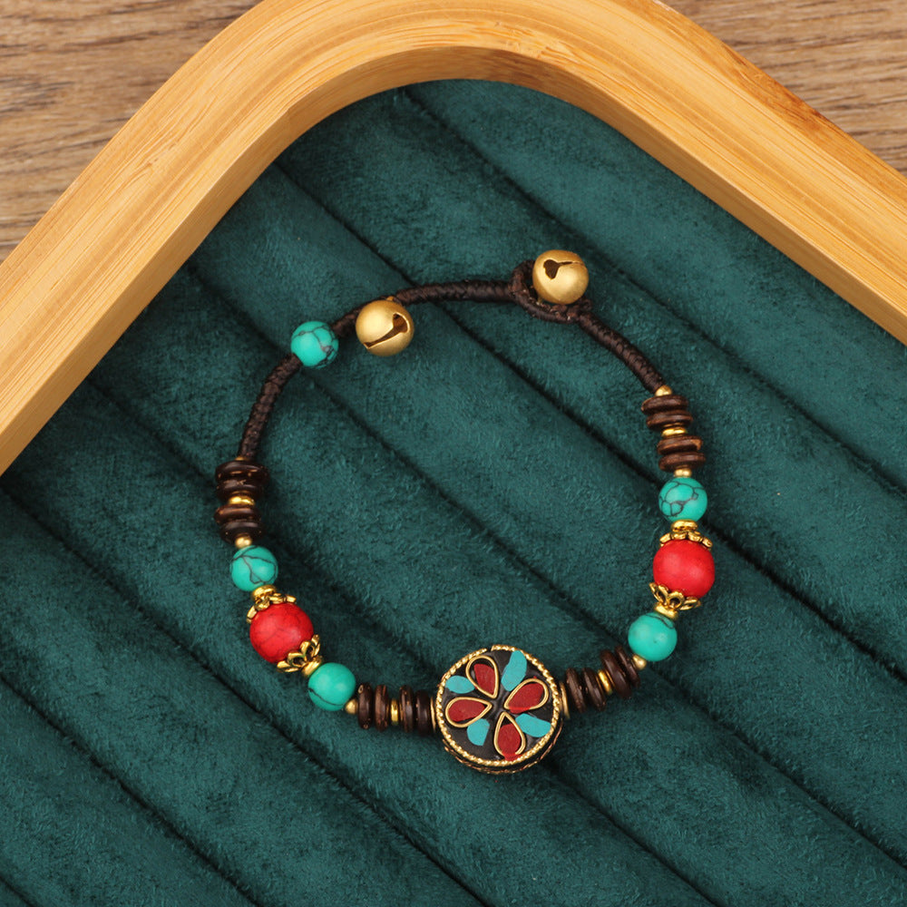 Wholesale Ethnic Retro Tibetan Hand-woven Turquoise Bracelet
