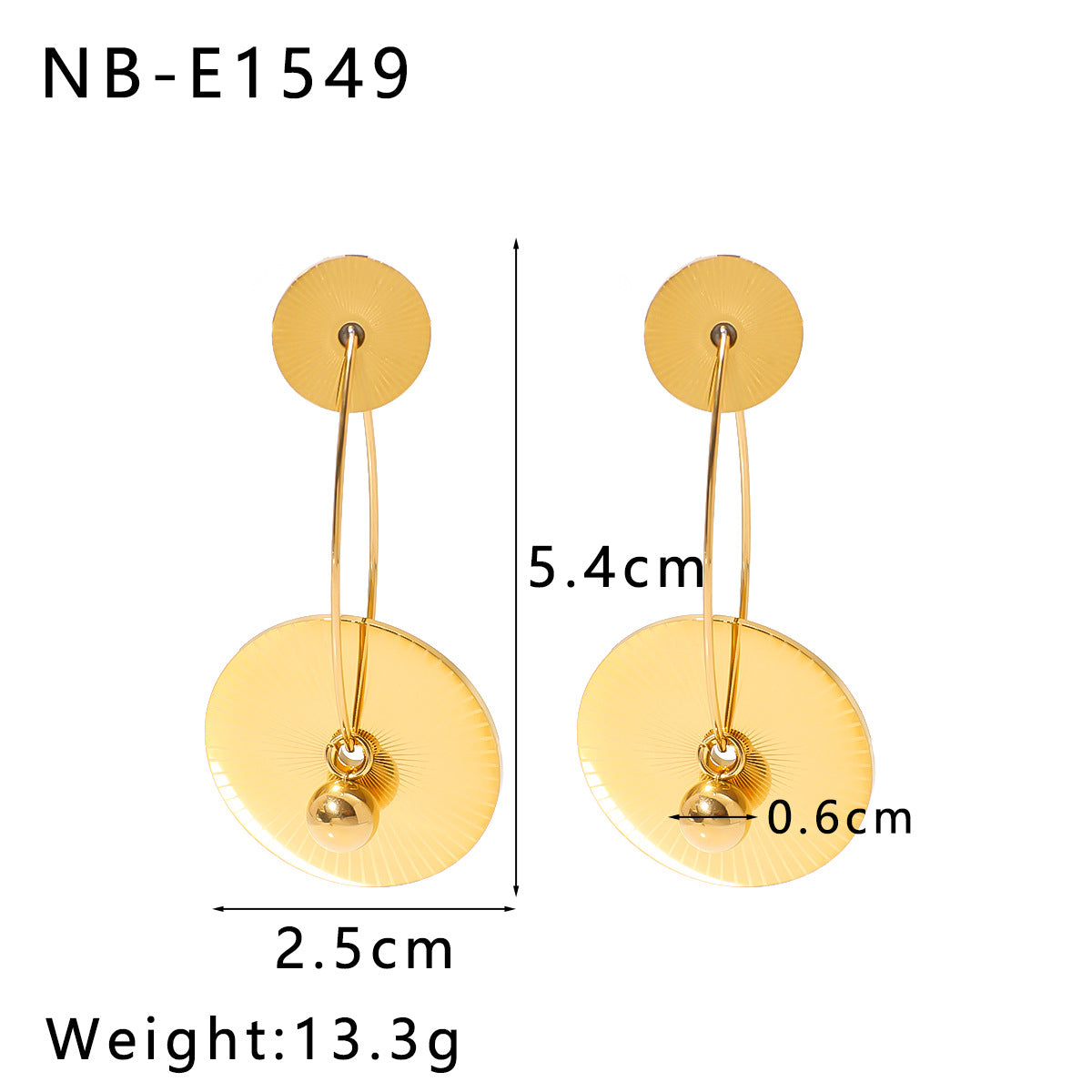 Wholesale  Love-shaped Round Five-pointed Star Earrings Double-layer  Hollow Design Sense Stainless Steel Earrings