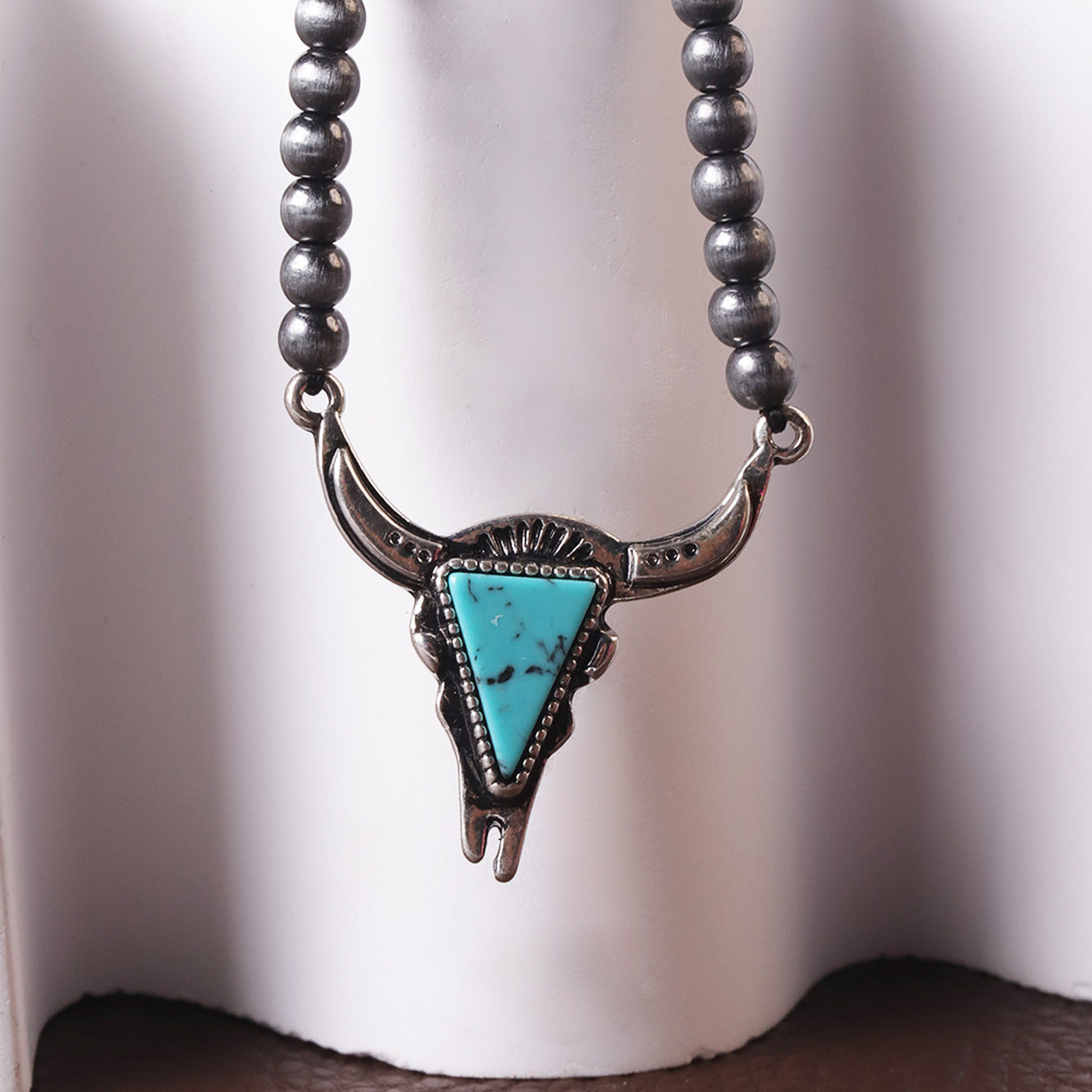 Wholesale Western Cowboy Turquoise Beaded Stackable Necklace,  Trendy Layering Jewelry Accessory
