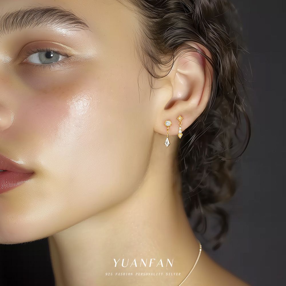 Wholesale S925 sterling silver light luxury zircon earrings