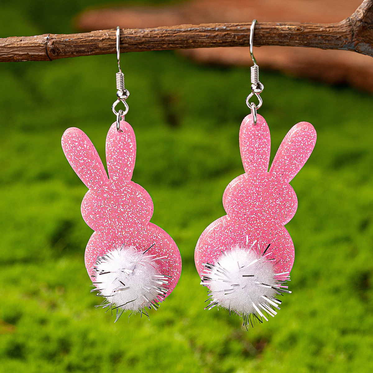 Wholesale Easter Alloy Colorful Rabbit Earrings