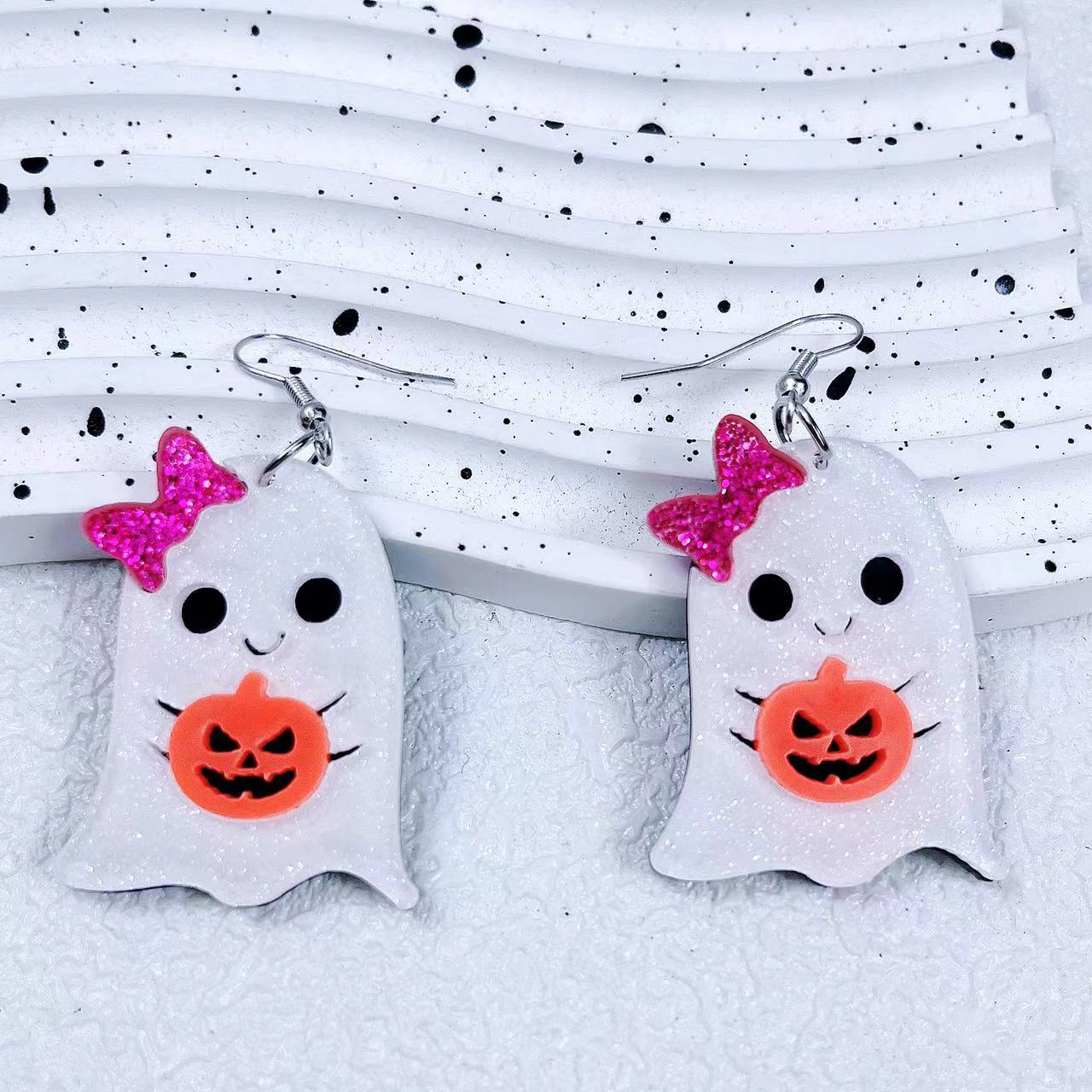 Wholesale Halloween Pumpkin Ghost Cartoon Acrylic Earrings ACC-ES-AnDao033
