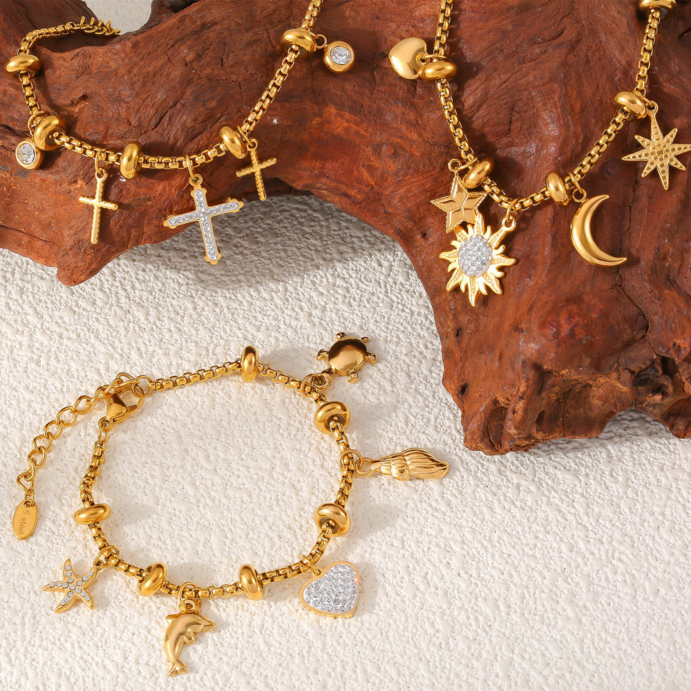 Wholesale Diamond Bracelet Titanium Steel Bracelets 18k Gold Plated Bracelet ACC-BT-XinYX001