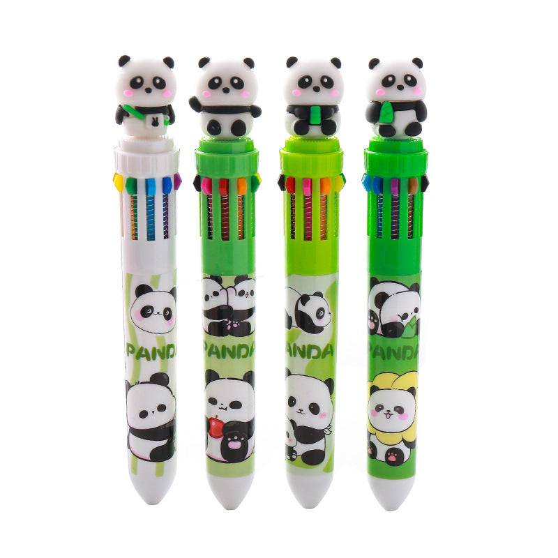Wholesale Cute Panda Ten Color Ballpoint Pen
