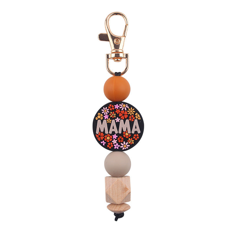Wholesale MaMa Silicone Beaded Keychain Mother's Day Creative Keychain ACC-KC-GuangTian069