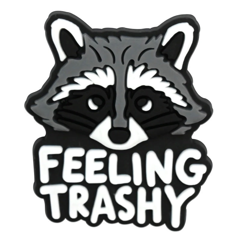 Wholesale Random 100pcs Cartoon raccoon-shaped  PVC Soft Rubber Shoe Buckle Decoration