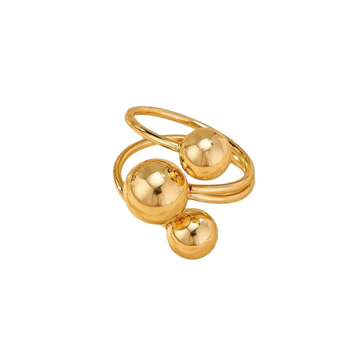 Wholesale Korean style fashionable metal ball multi-ring adjustable open ring AliExpress wish Amazon popular ring