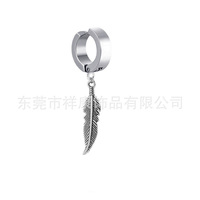 Wholesale Stainless Steel Round Wire Dragon Pattern Earrings