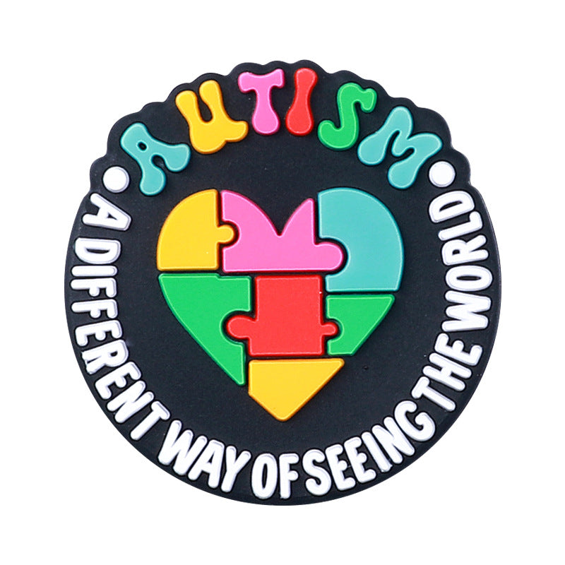 Wholesale 20pcs Rainbow Puzzle Silicone Focal Beads DIY Beaded Pen Accessories ACC-BDS-HeXing020