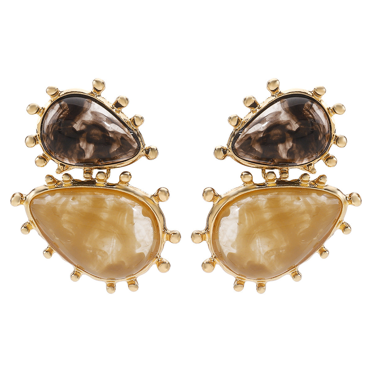 Wholesale Geometric Resin Pendant Alloy Earrings