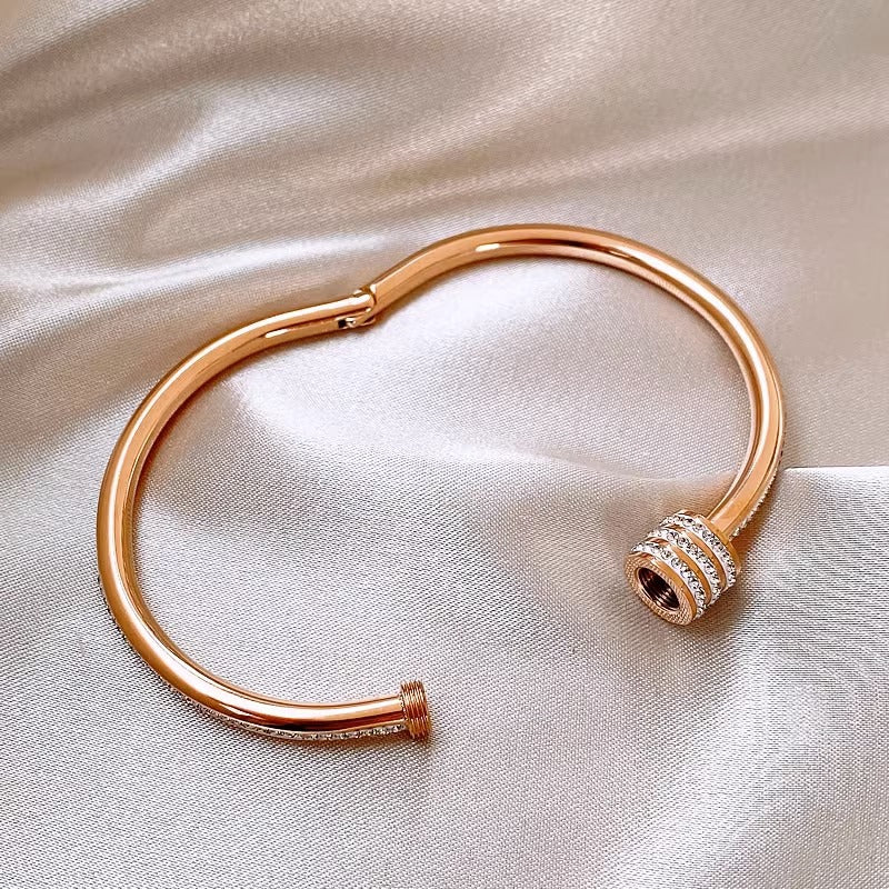 Wholesale Full Diamond Circle Titanium Steel 18K Waist Bracelet ACC-BT-YuXun004