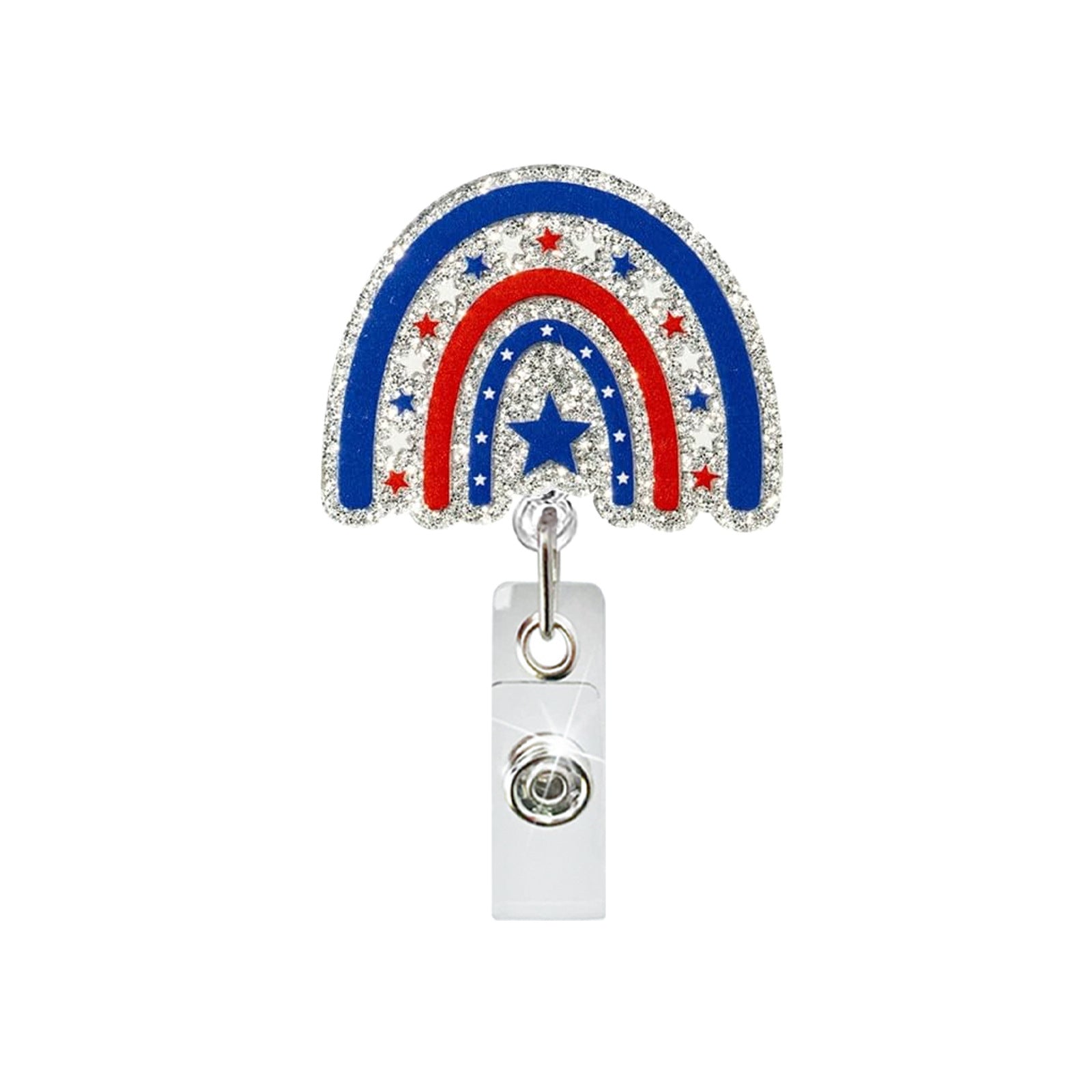 Wholesale Acrylic Pink Fashion Retractable Badge Reel for Women Medical Staff ID Card Holder