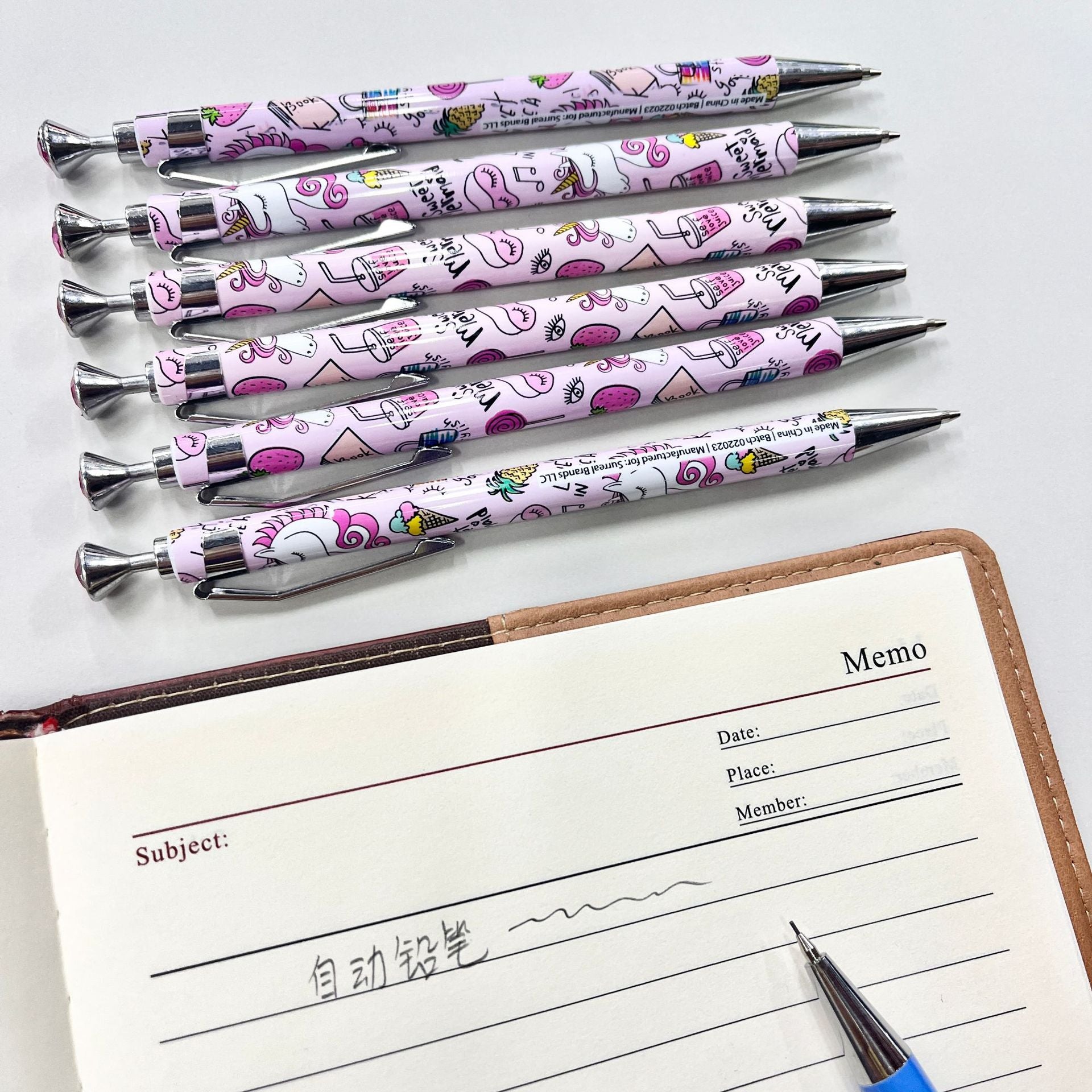 Wholesale 10pcs Thermal Transfer Flower Film Pen High Color Value Ballpoint Pen