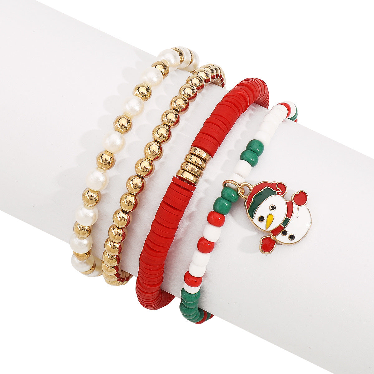 Wholesale Christmas Element Pendant Adjustable All-match Beaded Bracelet