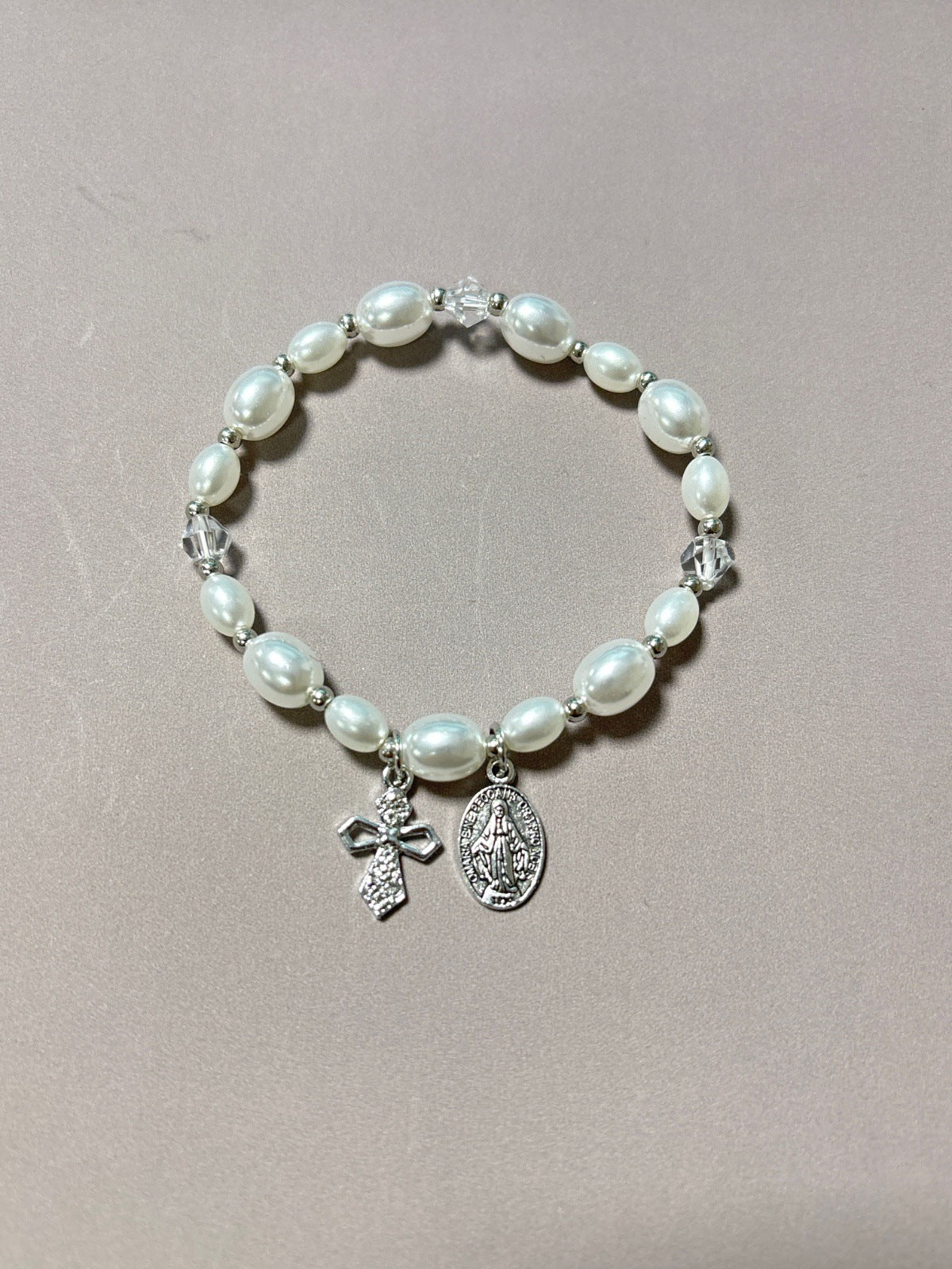 Wholesale Diamond Circle White Pearl Women Bracelet