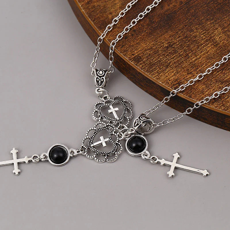 Wholesale Easter Goth Theme Love Heart Dark Necklaces Long Necklaces ACC-NE-MLR008