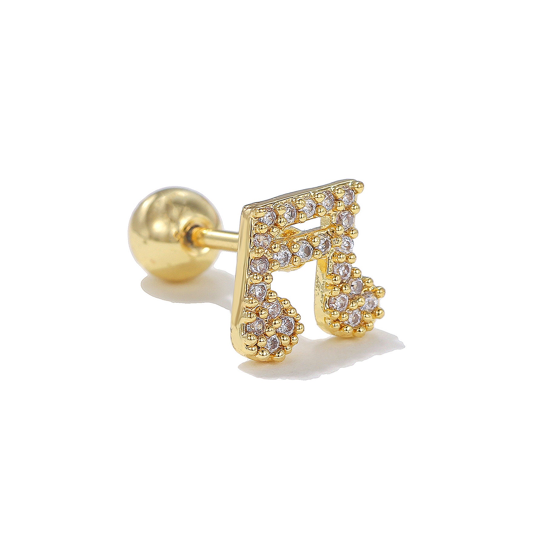 Wholesale geometric micro inlaid zircon ear bone nail earrings