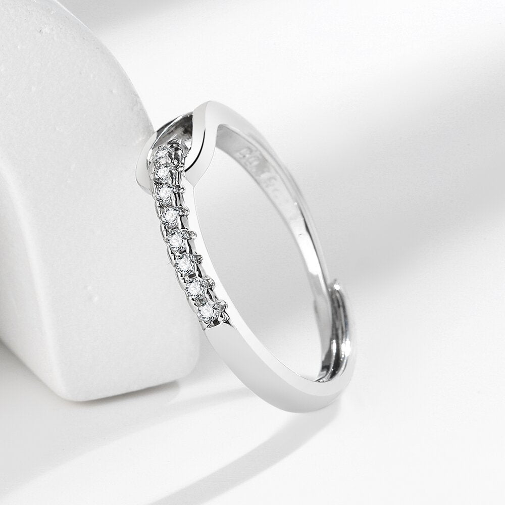 Wholesale Light Luxury High Feeling Full Diamond Opening Design Horseshoe Zircon Ring