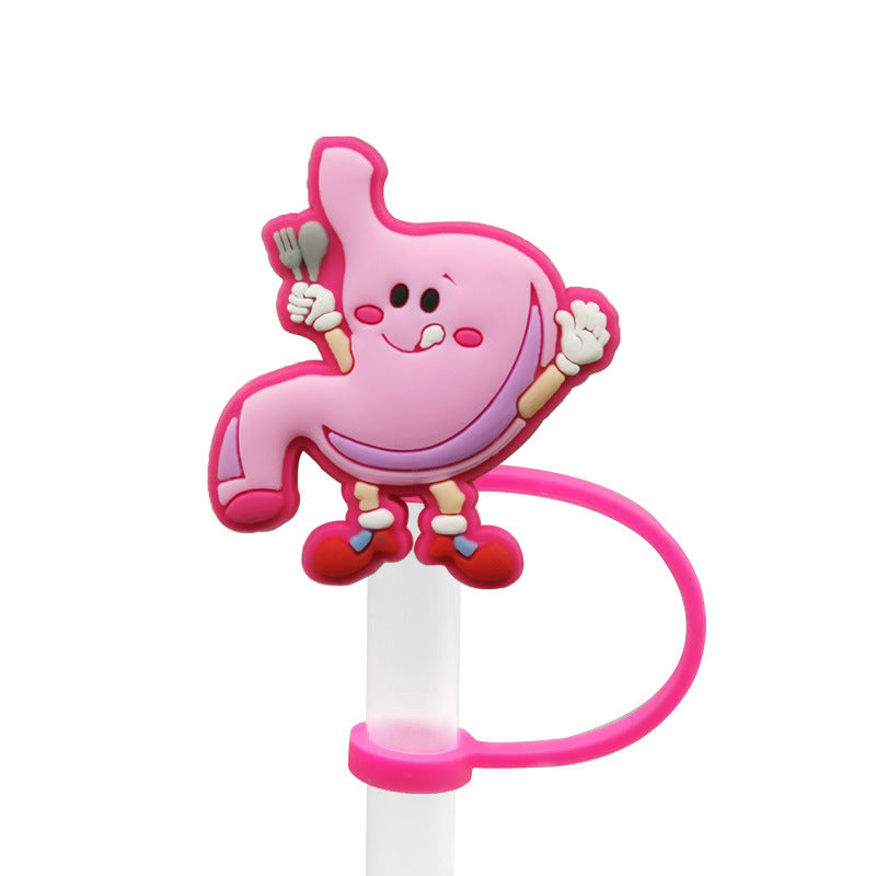 Wholesale 10pcs New Medical Dust Plug Cute Cartoon Straw Cover Straw Tube Cap ACC-SCR-YiBang003