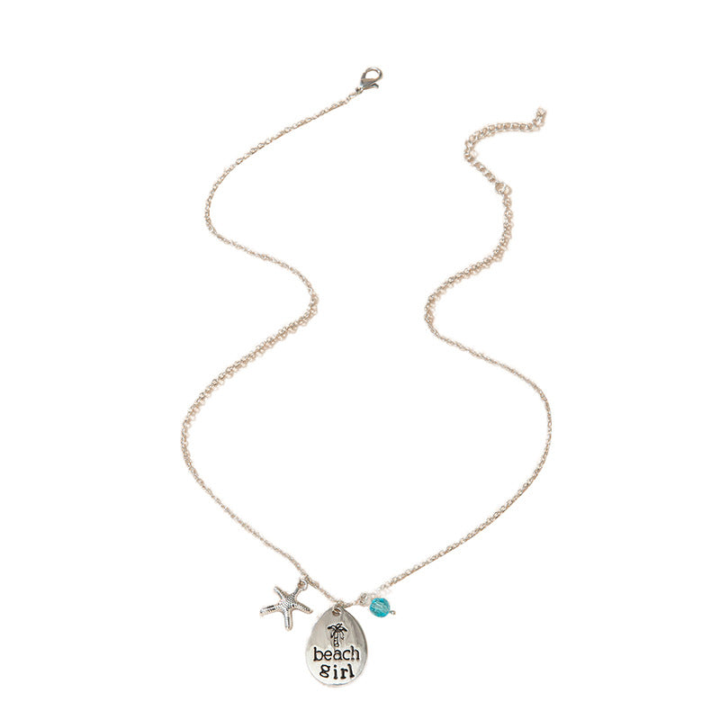 Wholesale Beautiful Colorful Sea Glass Pendant Necklace Sweater Chain Long Necklace ACC-NE-XLH002