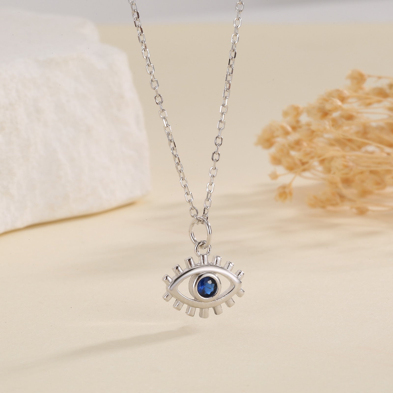 Wholesale evil eye s925 sterling silver necklace