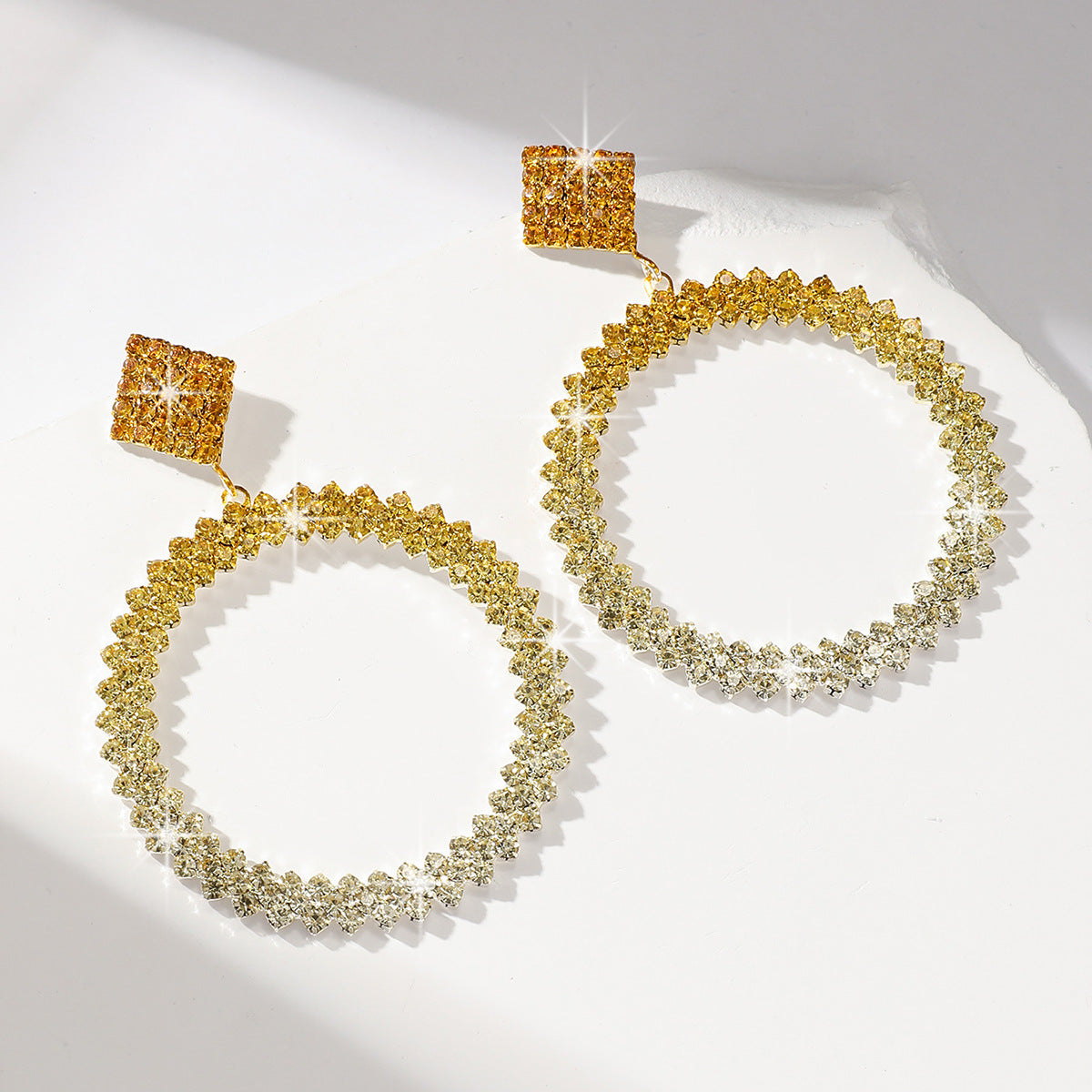 Wholesale  Luxury Full Diamond Shiny Rhinestones Earrings