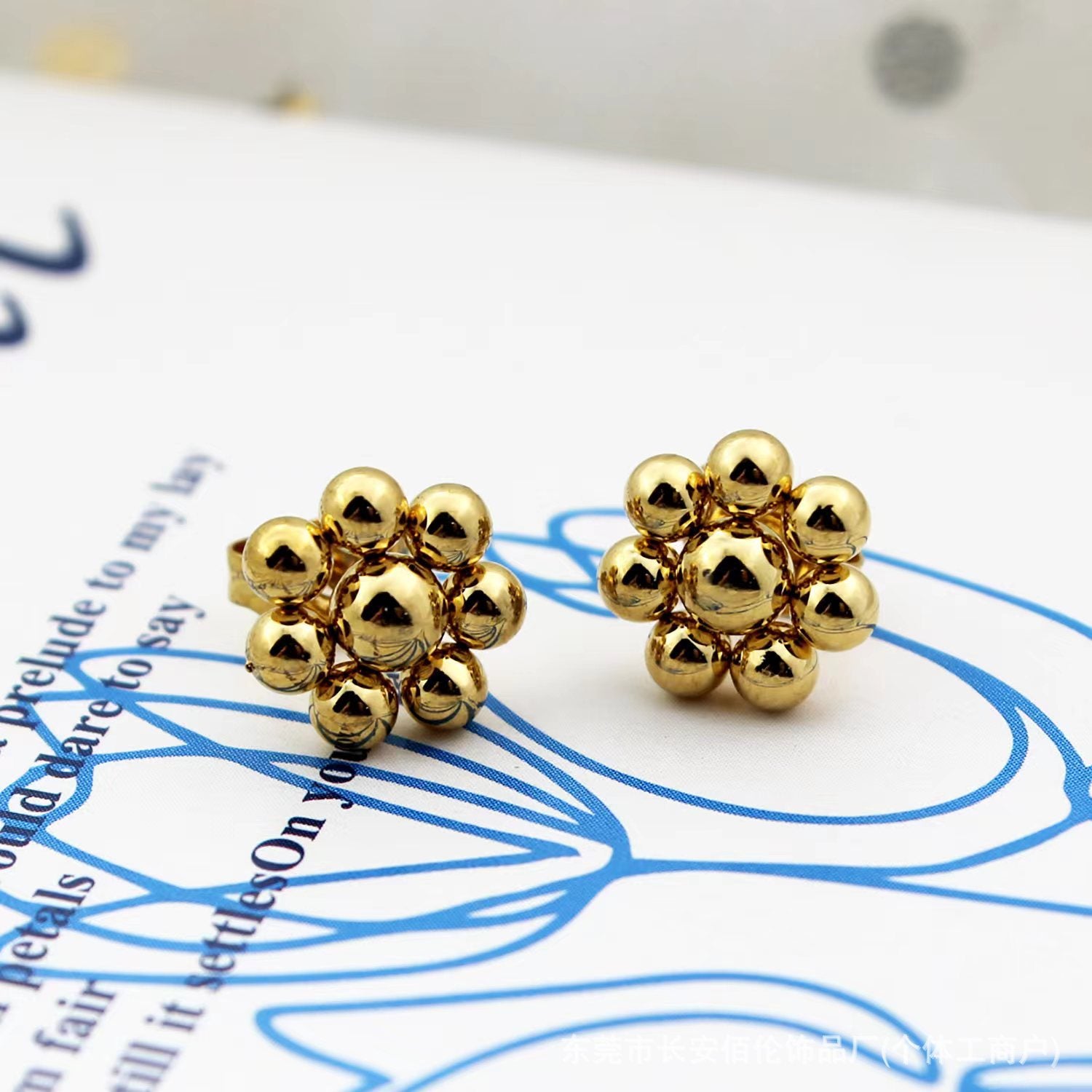 Wholesale Steel Bead Geometric Earrings Stainless Steel Earrings ACC-ES-BaiL003