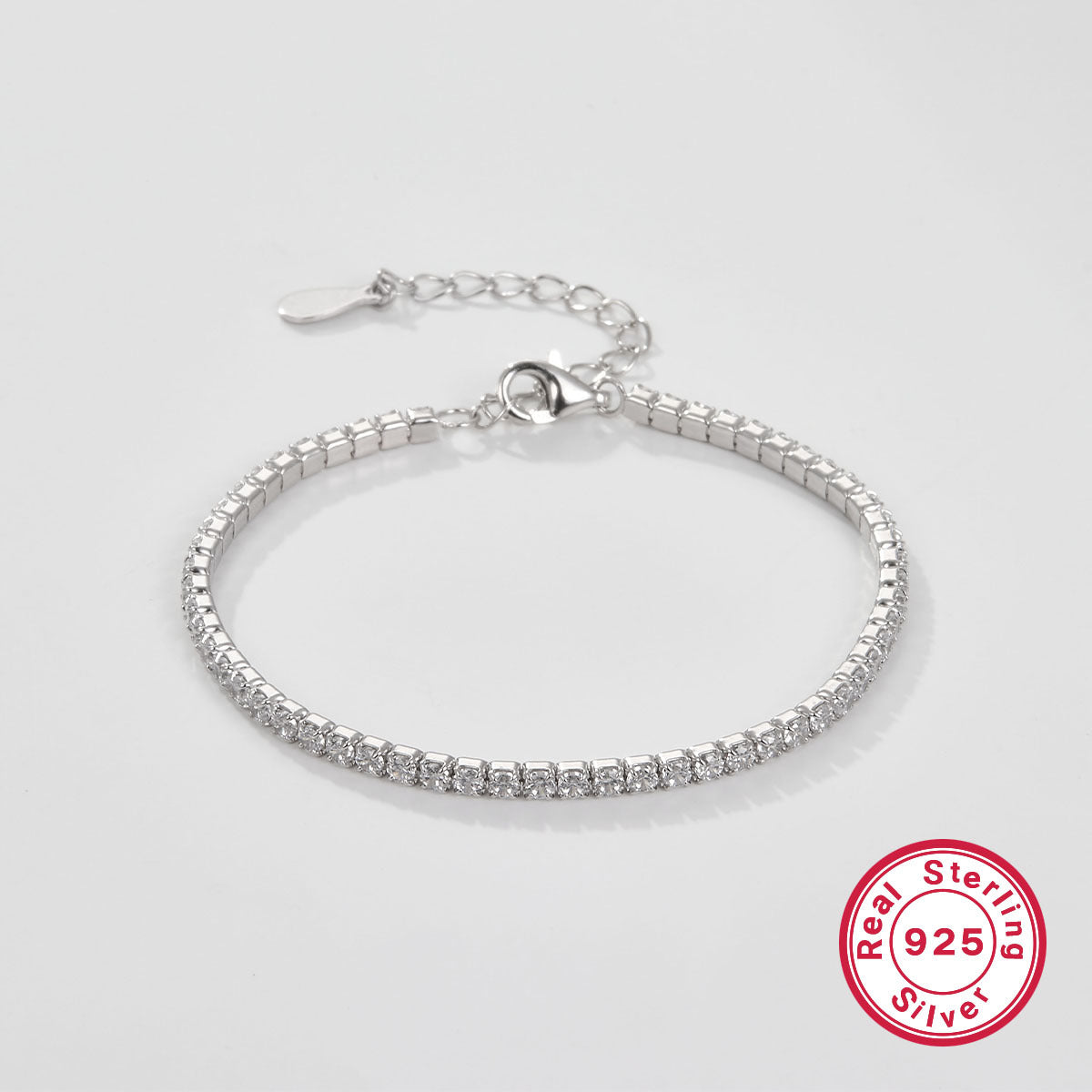 Wholesale Light Luxury Chain Stacking Zircon 925 Sterling Silver Bracelets ACC-BT-JingXu001