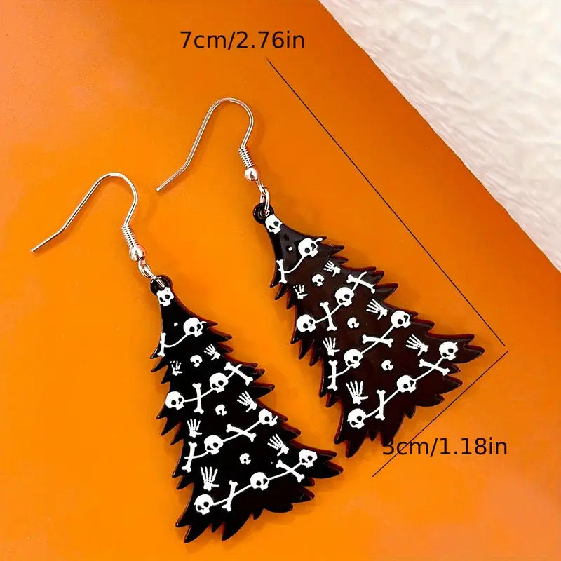 Wholesale Skull Halloween Christmas Tree Acrylic Earrings