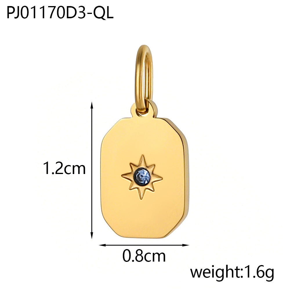 Wholesale Stainless Steel Tag December Zircon Diy Pendant