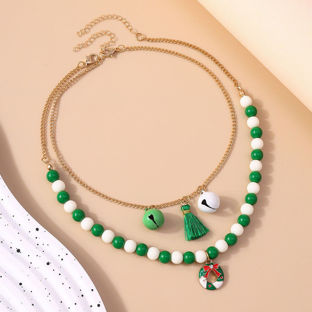 Wholesale Christmas Tassel Bell Garland Necklace Set ACC-NE-YueSen010
