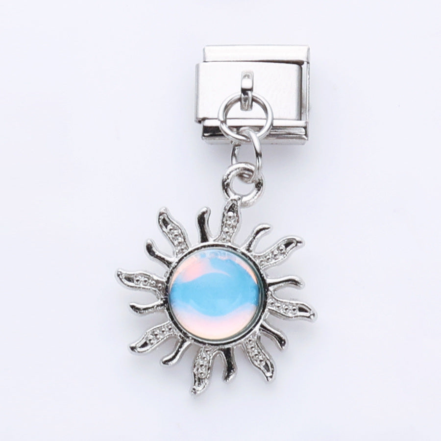 Wholesale 10pcs Italian Charm Bracelet 9mm DIY Splicing Star Butterfly Flower Stainless Steel Composable Bracelet