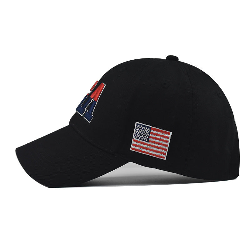 Wholesale Large Embroidered Cotton American Flag Baseball Cap