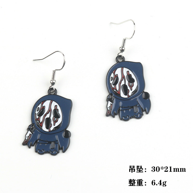 Wholesale Halloween Horror Cartoon Movie Black Plated Pendant Earrings ACC-ES-Fuyu001