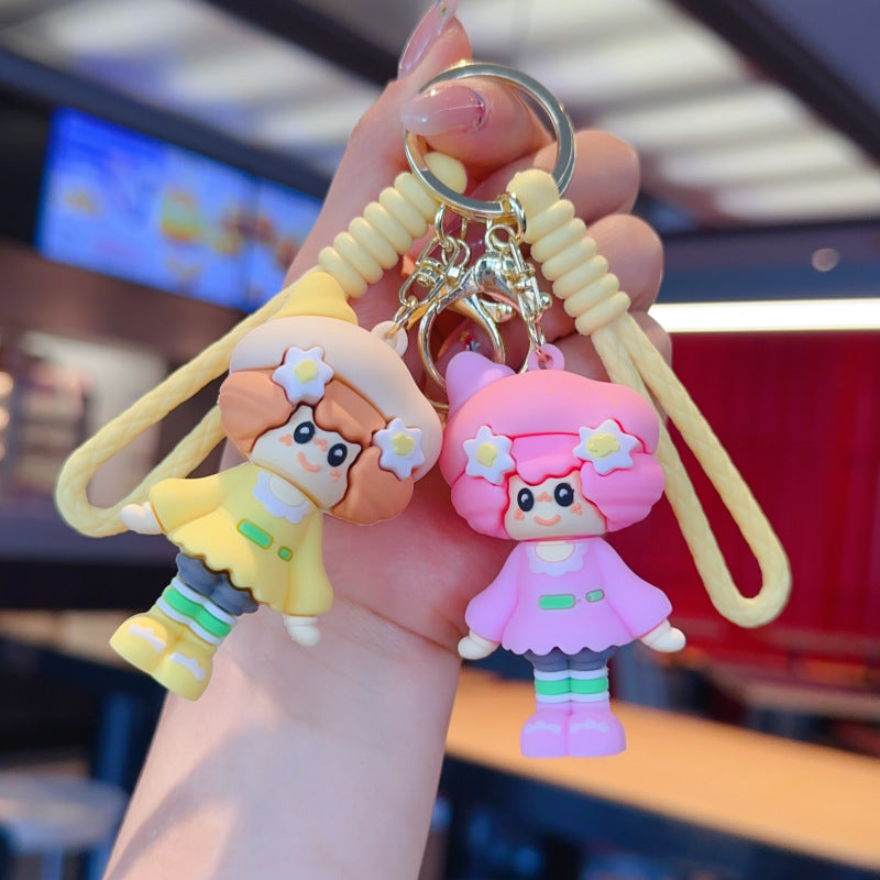 Wholesale PVC Cute Cartoon Keychain Pink - Trendy Gift for Girls,  Couple Bag Charm,  Car Key Accessory