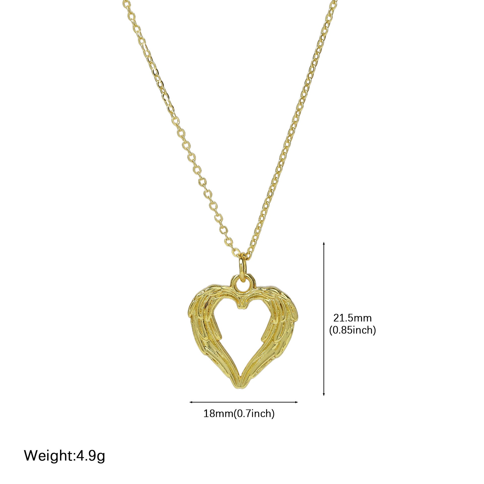 Wholesale  Brass Gloomy Hollow Heart-shaped Love Lady Pendant Clavicle Chain Necklace