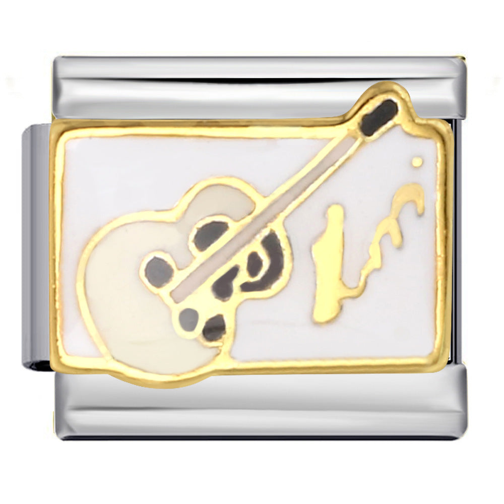 Wholesale Stainless Steel Italian Module Bracelet Titanium Steel Welding Pattern DIY  Charms