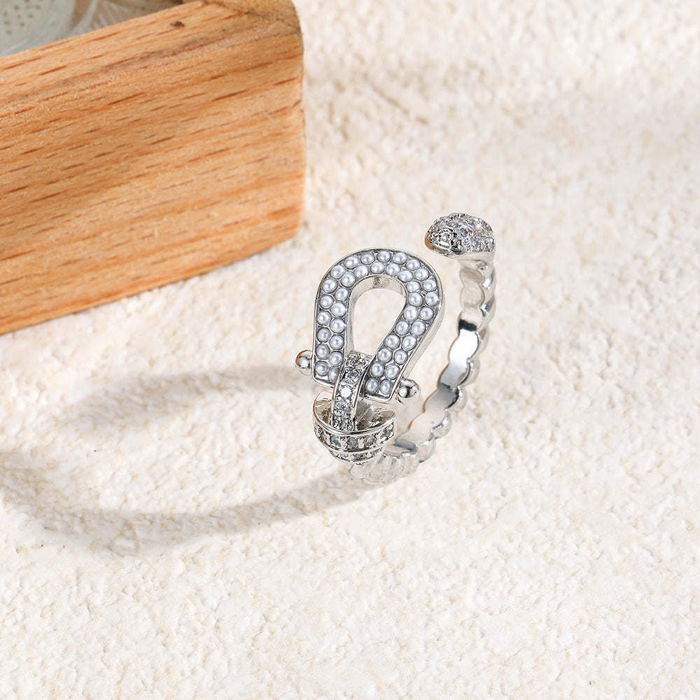 Wholesale Baroque horseshoe belt buckle adjustment ring