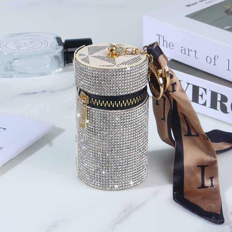 Wholesale Leather Diamond Lipstick Coin Purse Keychains ACC-KC-RuiJie003