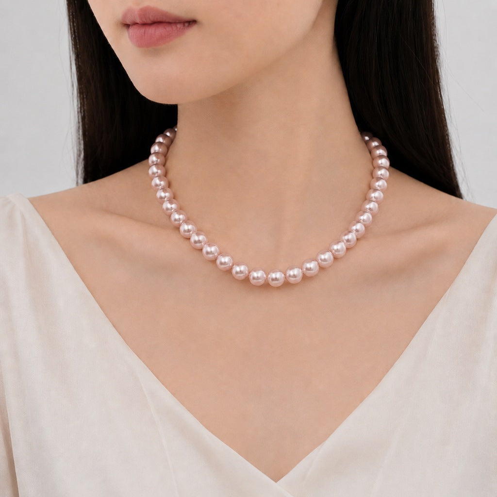 Wholesale Stylish White Faux Pearl Necklace For Women Elegant Cheongsam Collarbone Chain Gift Jewelry Accessory