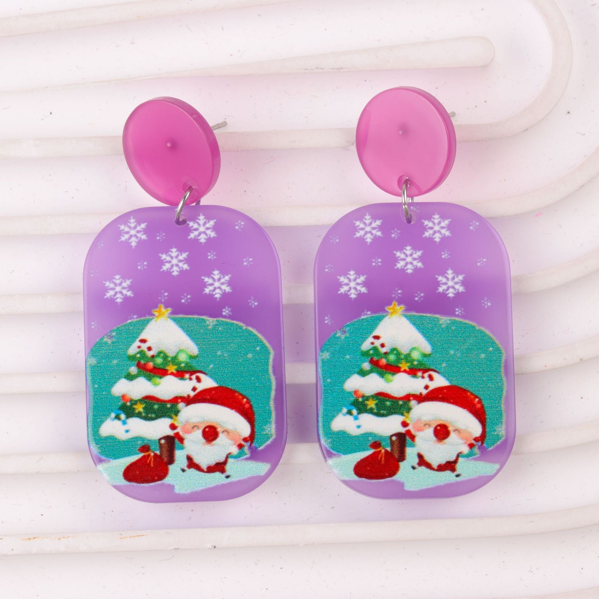 Wholesale Christmas  Elk Christmas Tree Snowman Acrylic Earrings